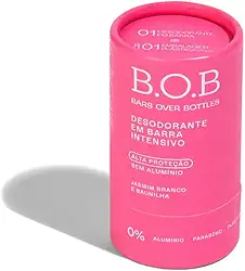 Desodorante em Barra Intensivo Jasmim Branco e Baunilha B.O.B | Alta Proteção, sem alumínio, natural, vegano, livre de crueldade, sustentável, livre de plástico, waterless, 0% álcool.