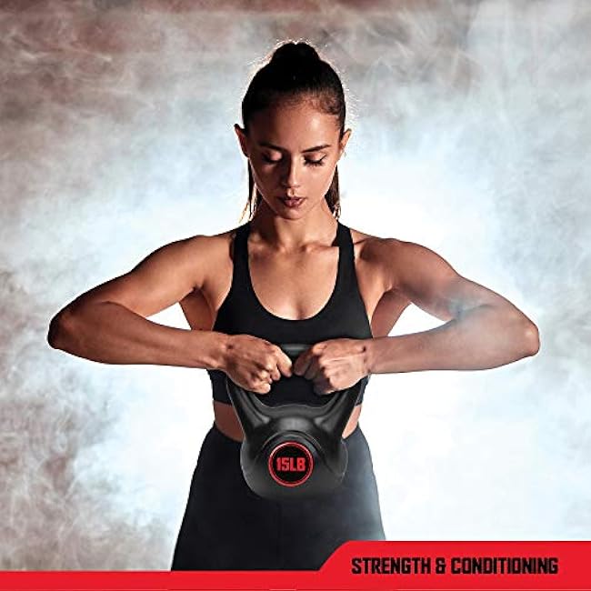 RBX Cement Kettlebell with Shock-Proof Plastic Coating for CrossFit Training