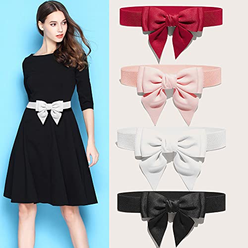 Women's Slim Cotton Bow Tie Waist Belt Full-Elastic Simple Elegant Girdle for Dresses2