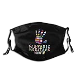 Hispanic-Heritage-Month-All-Latin-Countries-Flags-Hand-Print-Pride Face Mask Adjustable Reusablefor...
