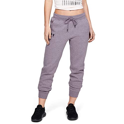 Under Armour Rival Fleece Sportstyle Graphic Pant, Flint Medium Heather (033)/Nocturne Purple, XX-Large