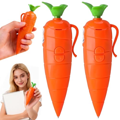 Taechalingo 2 Stück Karotten Aufnahme Stift,Karotten Kugelschreiber,Lustiger Karotten Soundrekorder,Ostern Karotten Soundrekorder,lustige und kreative Geschenke für Schüler und Lehrer
