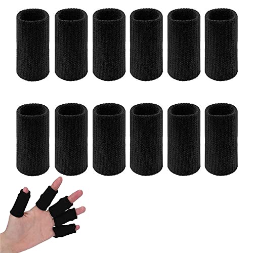 H HOME-MART 12 PCS Stretchy Finger Protector Sleeves, Sport Finger Sleeves Thumb Braces Support Elastic Compression Protector Guard for Relieving Pain, Arthritis,Trigger Finger, Outdoor Sports