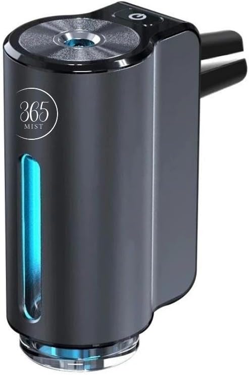 365 Mist Car Diffuser Rechargeable car air Purifier waterless Essential Oil Alloy car Vent Clip Diffuser with Start Stop for car