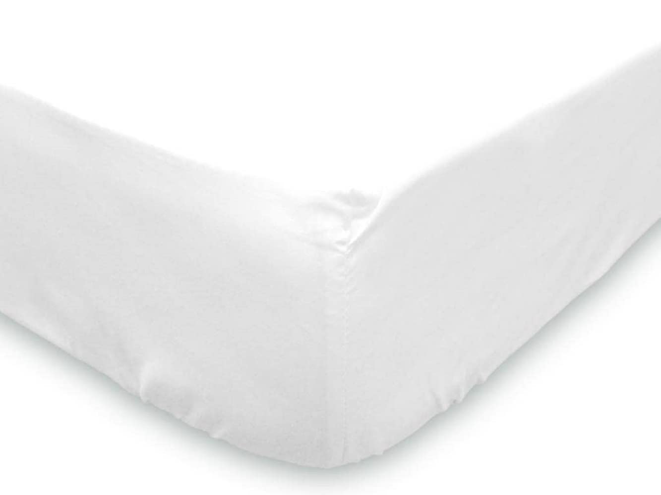 Soleil d'ocre Flanelle Mattress Protector, Cotton, White, 90 x 190 cm
