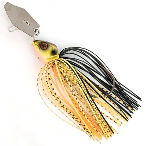 Fox Rage Bladed Jig - Cebo de spinning, color: negro y dorado, peso: 28 g