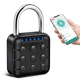 Auntyfey Smart Combination Lock for Locker, Digital Padlock for Gym Locker Lock with APP, 6 Digit Combination Lock, Waterproof Outdoor Gate Lock Padlock for School, Gym, Fence, Travel