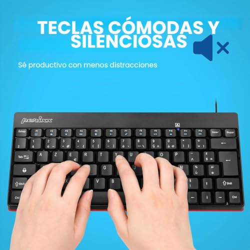 Mini teclado Perixx PERIBOARD-422 FR con cable USB-C negro, ideal para oficinas AZERTY 3