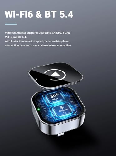 محول كاربلاي لاسلكي مطور 2 في 1 2026 يعمل على تحويل كاربلاي السلكي من المصنع إلى محول تشغيل لاسلكي للسيارة للتوصيل والتشغيل، متوافق مع موبايلات ايفون/اندرويد مع منفذ USB/USB-C