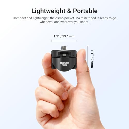NEEWER Mini Tripod Compatible with DJI Osmo Pocket 4 & 3, Small Desktop Gimbal Camera Holder Mount Stand with 1/4" Screw Compatible with Insta 360 X5 X4 X3, Upright/Handheld Mode Switch, AC051 - image 6