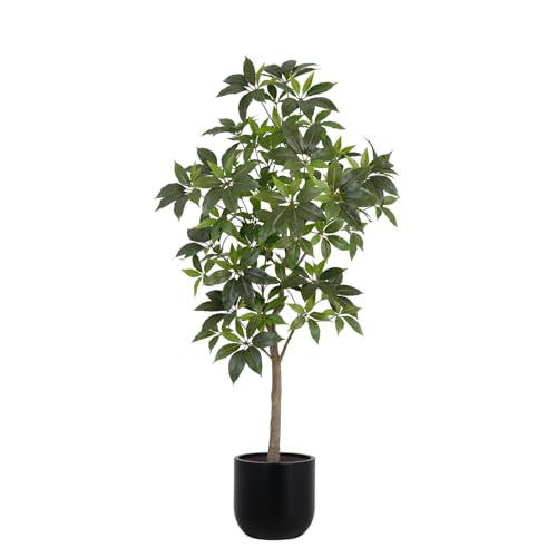 CG Hunter Faux Money Tree, Premium Artificial Indoor Tree Stands 7-ft Tall, Lifelike-Leaves & Hand...