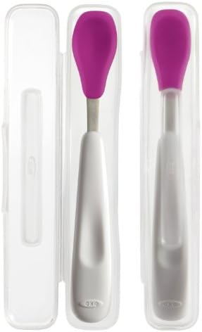 OXO Tot On-the-Go Feeding Spoon, Pink - Set of 2