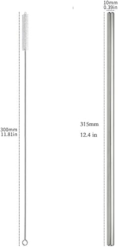 Miniatura 2 de Paquete de 7 pajitas de repuesto de 40 onzas, popotes de acero inoxidable de 12.4 pulgadas y 40 onzas, pajitas de café helado, pajitas extralargas,