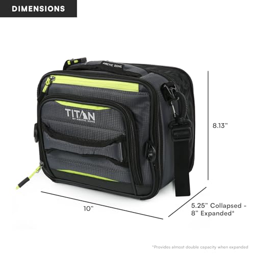 Image of Arctic Zone Titan Deep Freeze Fridge Expandable Insulated Horizontal Lunch Pack, Grey