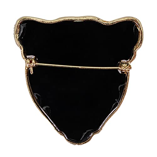 Image of Leopard Brooch Pin Jewelry Vintage Spotted Leopard Rhinestone Crystal Brooch Pin Lapel Pins Back