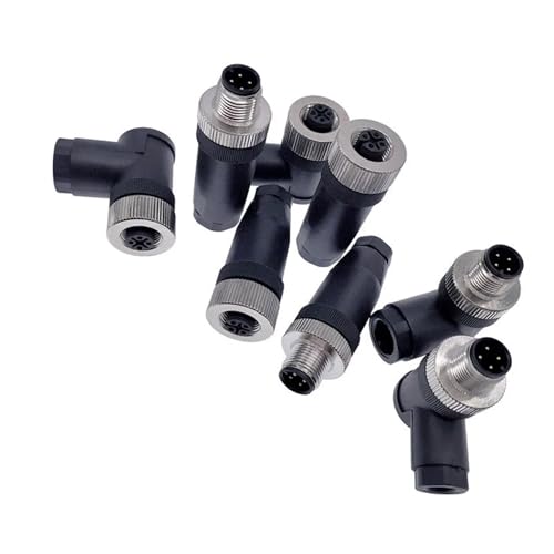 Juego de conectores para sensor M12 de 8 pines con formato angular industrial 3