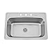 Signature Hardware 935264-33-4 Infinite 33" Single Basin Stainless Steel Drop-In Sink with Four Faucet Holes