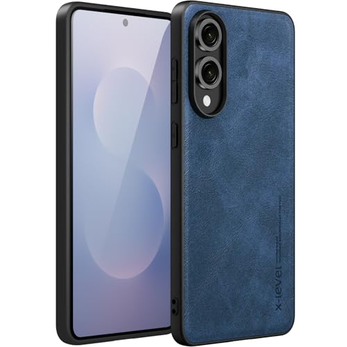 X-level for Samsung Galaxy S25 Edge Case,Slim Premium PU Leather Soft TPU Bumper Shockproof Protective Phone Cover for Samsung S25 Edge 2025 (Blue)