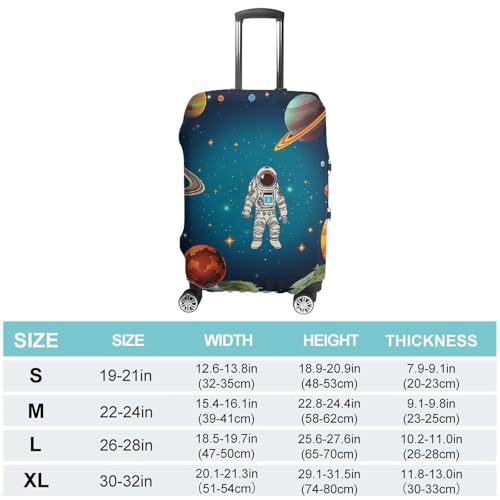Outer Space Rocket Astronaut Luggage Cover, Washable Elastic Suitcase Cover Protector Fit 18-32 Inch Luggage2
