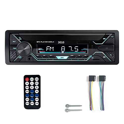 カーラジオオーディオ1Din Bluetoothステレオ mp3プレーヤー FMリモートコントロールを備えたレシーバー60WX4 aux/usb/tfダッシュキットのカード(3010)
