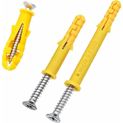 MgcTolBox Expansion Tube Screw Sets, Plastic Expansion Dowel Expansion Screw Set, 304 Stainless Steel Tapping Screw Set, 3 Different Sizes Cover
