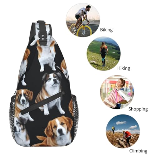 Morrales urbanas tipo sling negra para viaje y senderismo miniatura 6