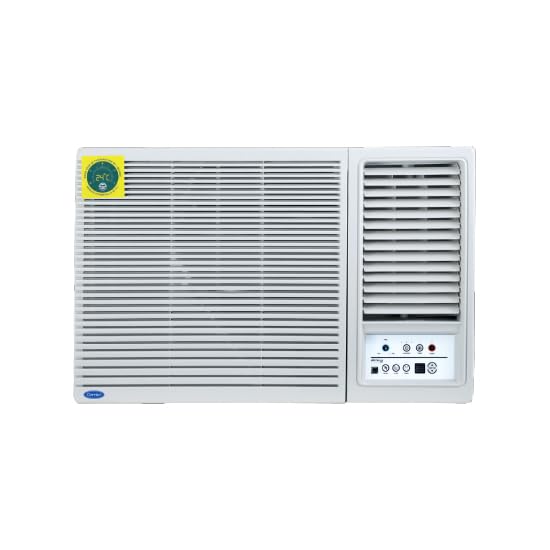 Image of Carrier ESTRELLA GXi 1.5 Ton 3 Star Window Inverter AC with Dust Filter, Auto Restart, Turbo /Sleep /Dry Mode | 100% Copper Condenser | Energy Efficient, Cools Even at 52C (CIW19EC3R36F0, White)