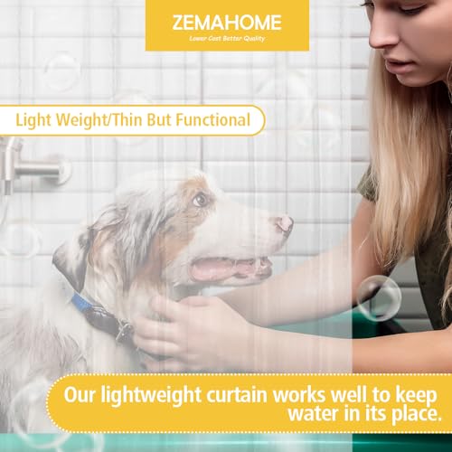 Clear PEVA Plastic Shower Curtain Liner Premium Light Weight 72" x 72" Transparent Bathroom Shower Showroom Curtain Liner with Rustproof Metal Gromments and Weighted Magnet