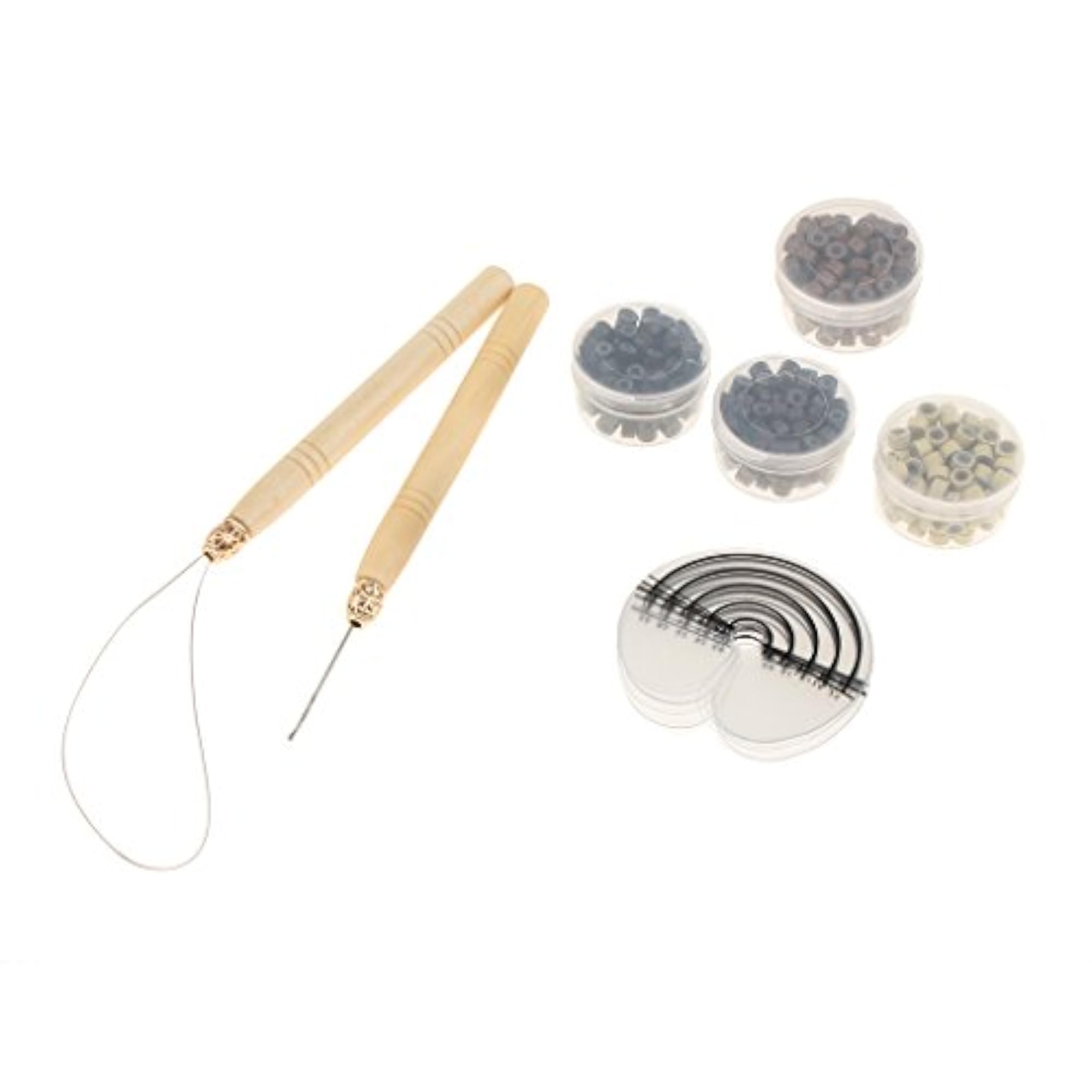 400pcs Silicone Micro Rings Beads Hair Extensions Kit