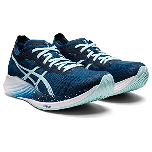 ASICS Women's Magic Speed Running Shoes, 5, MAKO Blue/Clear Blue