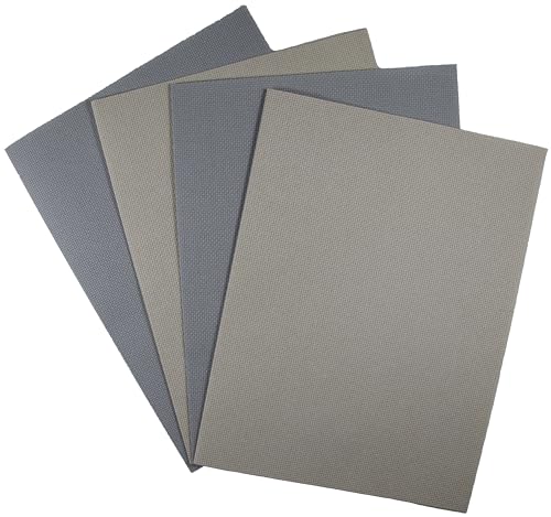 Image of KCS 4 pc of 12 inch x 18 inch(30cmx45cm) 14CT Counted Cotton Aida Cloth Cross Stitch Fabric (Pearl Grey+Light Grey)