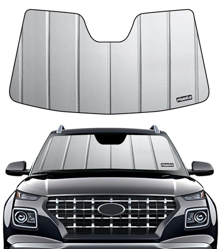 Pigenius Windshield Sun Shade for Hyundai Venue 2020-2026 (SE/SEL/Limited), Premium Grey Leather...
