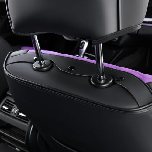 Image of FLORICH Leather Seat Covers for Car Waterproof Front Seat Covers 2 Pack Purple Car Seat Cover Universal Driver Seat Protector for Most Cars Trucks SUV