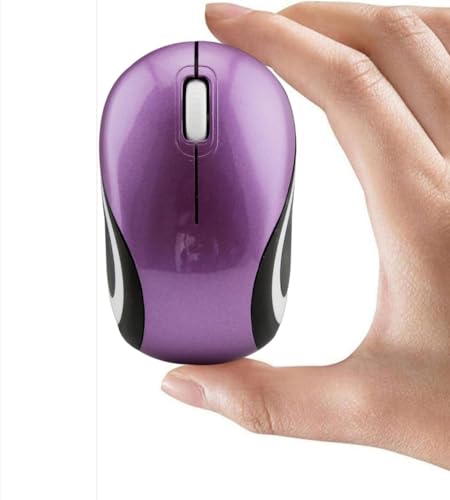 Wireless Mouse Mini Small Cute Pocket Portable Compact Travel USB Tiny Optical Little Mice 3 Buttons 1000 DPI Cordless Mouse for PC Laptop Computer MacBook Kids Girl Boy Women Small Hands Gift(Purple)