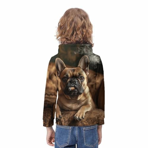 Sweat à capuche imprimé 3D pour ado pull chaud et isolant 12-14 ans - 4