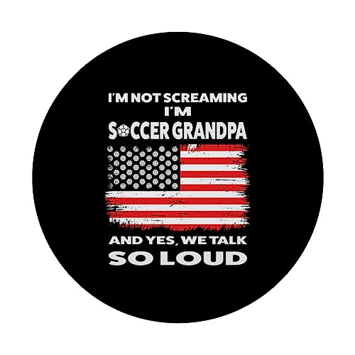 I'm not screaming I'm soccer grandpa soccer PopSockets Swappable PopGrip, Black - Image 3