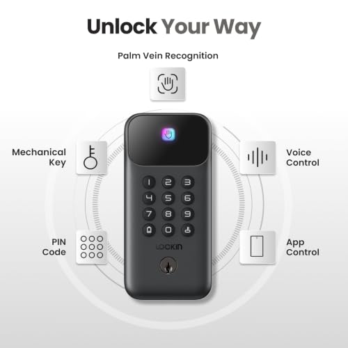 Lockin Veno Go, Palm Vein Keyless Entry Smart Lock, 7-Month Battery - Image 3
