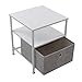 Sorbus Nightstand 1-Drawer Shelf Storage - Bedside Furniture & End Table Chest Dresser with Steel Frame, Wood Top & Easy Pull Fabric Bins for Home, Bedroom, Closets, Bathroom, Office & College Dorm