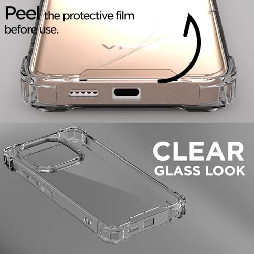 Image of Outlouders Back Cover for iQOO Neo 10 5G / Vivo Y300 GT 5G Clear Transparent PC + TPU Bumper Case with Raised Edges for Shockproof Protection (Transparent)