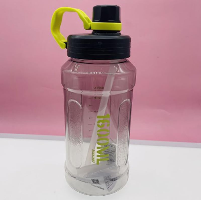 Image of 2.1 Liter Motivational Sports Gym Bottle Daily water intake with Time Markings BPA-Free. Leak proof For adults For Gym, Travel And office - (Transparent Black)