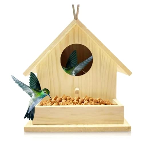 Nichoir en bois avec mangeoire pour oiseaux sauvages et hirondelles