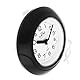 MPM Quality Design Badezimmer-Uhr aus Kunstoff, Quarz-Uhrwerk Sweep, 3-5 ATM Wasserdicht, Schwarz, Ø 135 mm, geeignet auch für Außenbereich und als Badezimmeruhr, Pooluhr, Küchenuhr