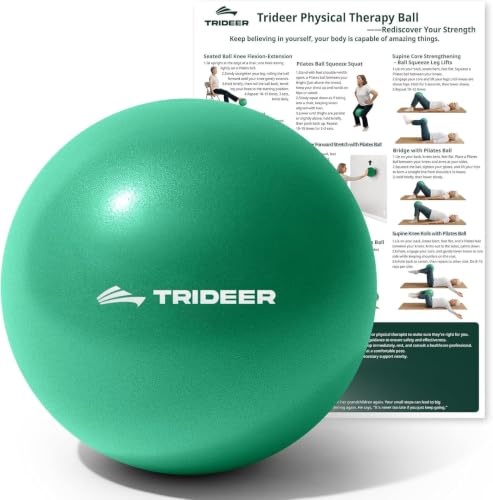 Image of Trideer Exercise Ball for Physical Therapy with Guide, 9 Inch Pilates Ball