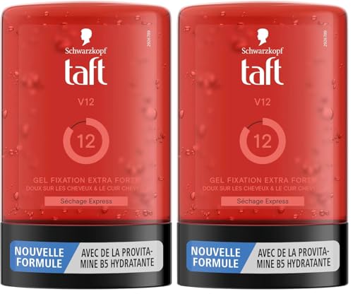 Taft - Schwarzkopf - Gel Tube Coiffant - Gel V12 - Séchage Express - Fixation Extra Forte - Doux sur les cheveux et le Cuir Chevelu - Sans Effet Collant -...