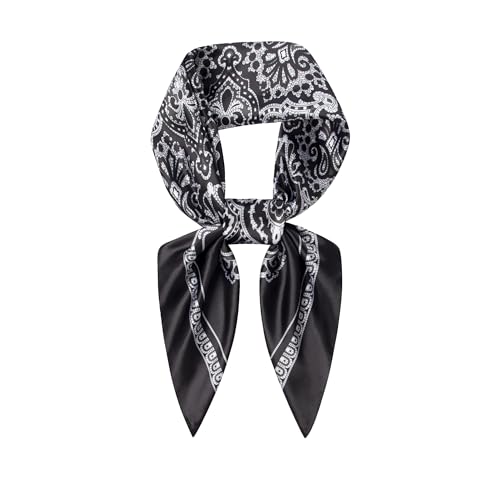 Image of 35 inch Men's Silk Cowboy Scarf - Oversized Western Bandana Neckwear, Large Square Scarf with Gift Packaging