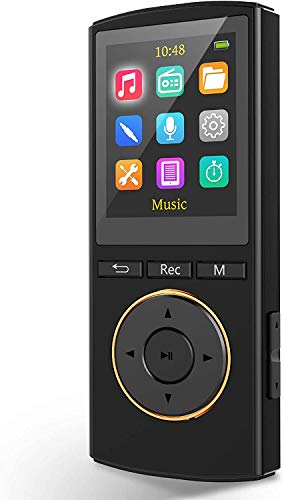 MP3 Player,16GB Music Player Support Up to 128GB,Support 1600 Songs,1800 Minutes of Playtime,Portable Media Player with FM Radio,Vioce Receord,E-Book Reader,HiFi Sound,1.25 oz for Running