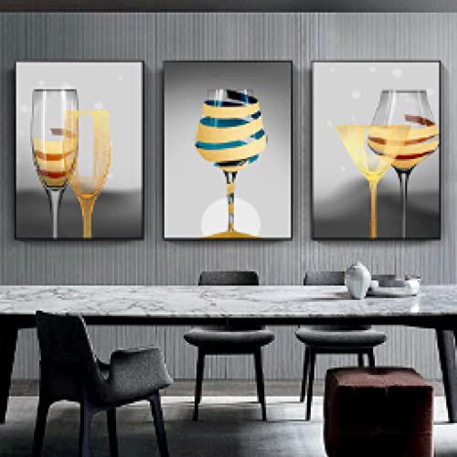 Verres à vin art prints tableau abstrait moderne 40x60cm sans cadre KEBIA