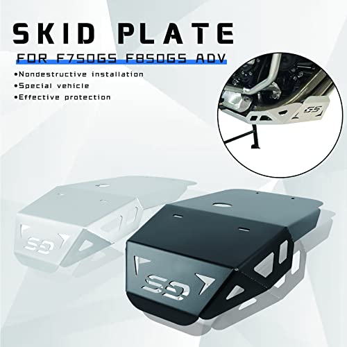 Image of Worldmotop Chassis Engine Skid Plate Compatible with BMW F750GS F850GS 2018-2020 Motorcycle Skidplate Protective Frame Guard Cover (Black)