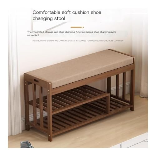 Banc à chaussures d'entrée meuble de rangement peu encombrant - 4