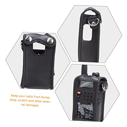 KONTONTY Estojo De Couro Walkie Talkie Suporte Suporte Para Serviço Pesado Coldre Universal Pu Bolsa